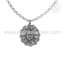 High Quality Ganesh Pendant Plain Silver Pendant 925 Sterling Silver Jewelry Indian Silver Jewelry Exporter